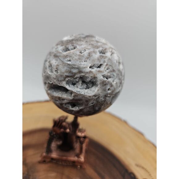 Druzy Ocean Jasper Sphere 62mm With Stand - Picture 4 of 10